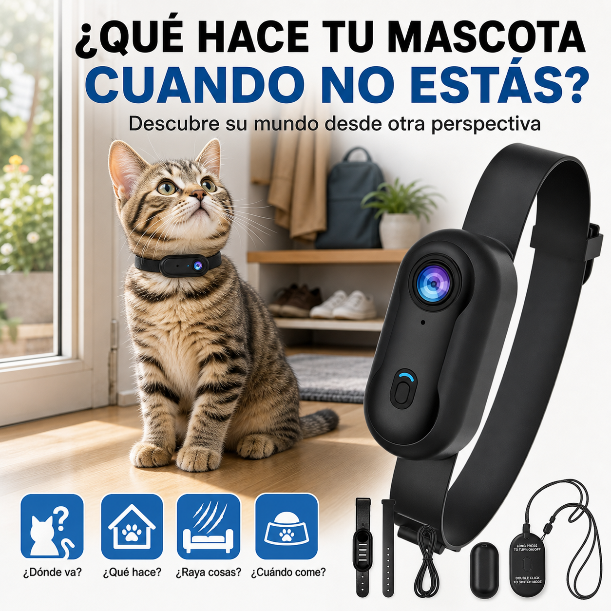 Cámara Inteligente para Mascotas | Mira Qué Hace en Casa