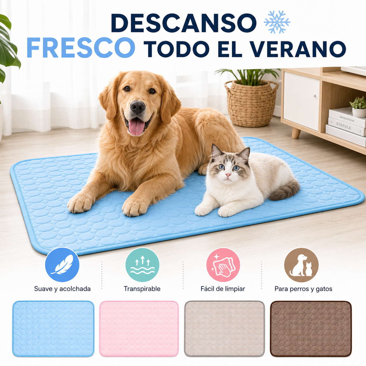 Alfombrilla Refrigerante para Perros y Gatos | Descanso Fresco en Verano