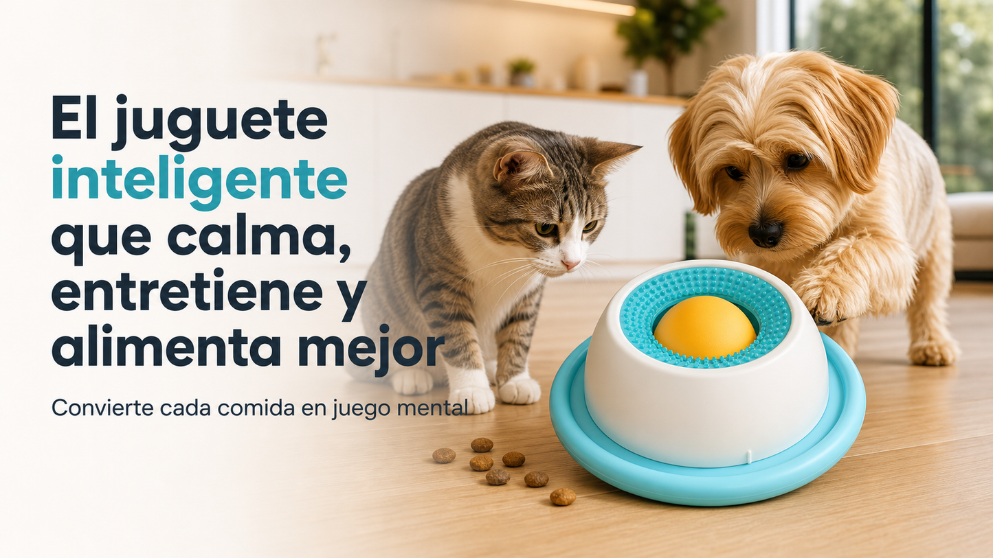 Juguete inteligente para mascotas que calma entretiene y alimenta más lento